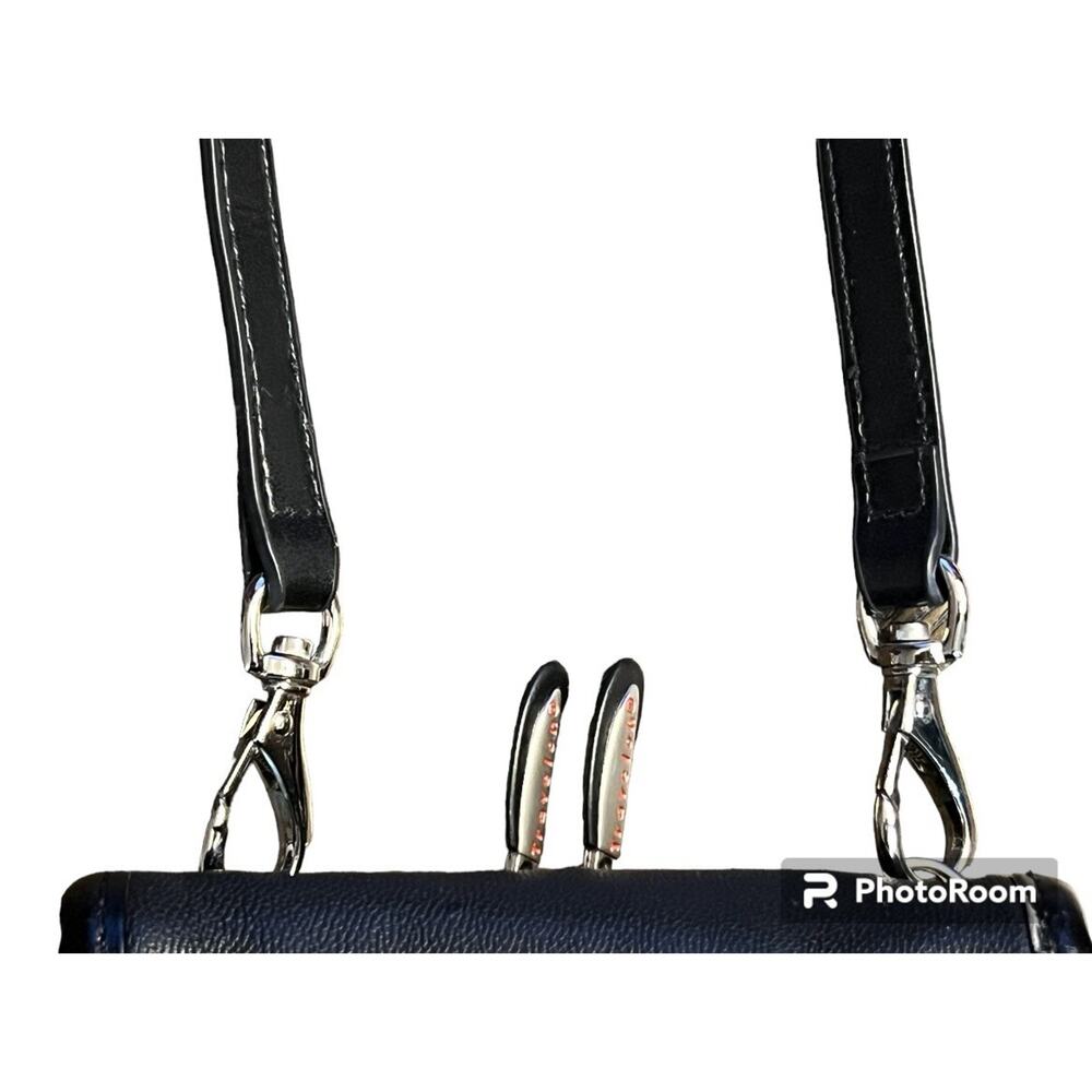Travelon Leather Crossbody Purse Black Credit Card Belt Loop Boarding Pass Slot - Picture 11 of 16